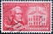 USA - Circa 1957 : a postage stamp printed in the US showing a portrait of statesman Alexander Hamilton at Federal Hall