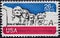 USA - Circa 1974 : a postage stamp printed in the US showing the Mount Rushmore Text: shrine of democracy United States Air Mail