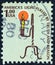 USA - CIRCA 1975: A stamp printed in USA from the `Americana` issue shows the Rush Lamp and Candle Holder