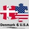 USA and Denmark flags in puzzle