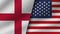 USA and England Realistic Two Flags Together