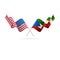 USA and Equatorial Guinea flags. Vector illustration.