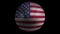 USA flag as an icon. Rotating ball with texture.