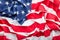 USA flag background. American national flag as symbol of democracy, patriot, US Memorial Day or 4th of July. Closeup texture Flag