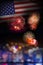 USA flag background with firework 4th of July Independense Day o