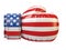 USA flag on boxing glove, American boxing 3d rendering
