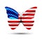 USA flag butterfly