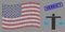USA Flag Collage of Weight Comparing Person and Distress Verdict Seal