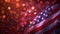 USA flag on defocused light bokeh background. Template for celebrating United States of America national holidays - 4th of July,