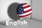 USA FLAG and English name. 3d render
