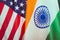 USA Flag and the flag of the Republic of India . Relations between the countries