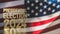 The Usa flag and gold text presidential election 2024 for vote concept 3d rendering