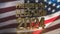 The Usa flag and gold text presidential election 2024 for vote concept 3d rendering