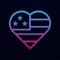 Usa flag, heart nolan icon. Simple thin line, outline vector of 4th of july icons for ui and ux, website or mobile application