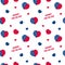 USA flag hearts seamless pattern, vector. Hooray for the USA. Digital paper for independence day, 4th July celebration