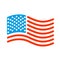 USA flag linear style. Sign of State United States. Symbol of Am