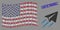 USA Flag Mosaic of Freelance Flight and Scratched Let`S Travel Stamp
