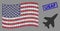USA Flag Mosaic of Jet Fighter and Textured USAF Seal