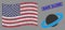 USA Flag Mosaic of Planet Saturn and Scratched Save Globe Seal