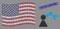 USA Flag Mosaic of Robotics Manipulator and Distress Truth Control Seal