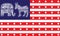 USA flag with republican party symbol of elephant and democratic party symbol of donkey