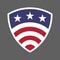 USA flag shield icon logo