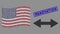 USA Flag Stylization of Exchange Arrows and Grunge Renovation Stamp