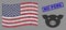 USA Flag Stylization of Pig Head and Grunge No Pork Seal
