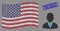 USA Flag Stylized Composition of Businessman and Distress Employee of the Month Stamp