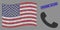 USA Flag Stylized Composition of Call and Scratched Phone Scam Stamp