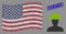 USA Flag Stylized Composition of Farmer Person and Textured Farmer Seal