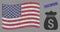 USA Flag Stylized Composition of Money Bag and Textured Tax Office Seal