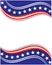 USA flag symbols wave pattern background frame.