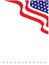 USA flag symbols wavy corner border.