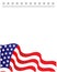 USA flag symbols wavy corner border frame background.