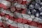 USA flag on a textured background. USA flag on old grunge background wall, demolition concept