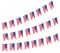 USA flags garlands decorative hanging bunting isolated