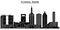 Usa, Florida Miami architecture vector city skyline, travel cityscape with landmarks, buildings, isolated sights on