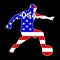 USA Footballer Silhouette With United States Flag