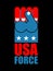 USA force hand. American fist. Symbol of USA Patriot. United Sta