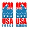 USA force hand. American freedom fist. US national symbol. Unite