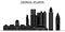 Usa, Georgia, Atlanta architecture vector city skyline, travel cityscape with landmarks, buildings, isolated sights on