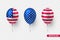 USA glossy balloons design of American flag.