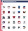 USA Happy Independence DayPictogram Set of 25 Simple Flat Filled Lines of hat; entertainment; usa; circus; mobile