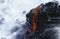 USA Hawaii Big Island Volcanos National Park cooling lava and surf