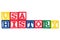 USA History - Alphabet Baby Blocks on white