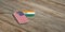 USA and India military relations, Identification tags on wooden background. 3d illustration