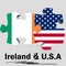 USA and Ireland flags in puzzle