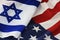 USA Israel. Photo American flag and Flag of Israel conveys the partnership