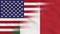 USA and Italy Crumpled Fabric Flag Intro.